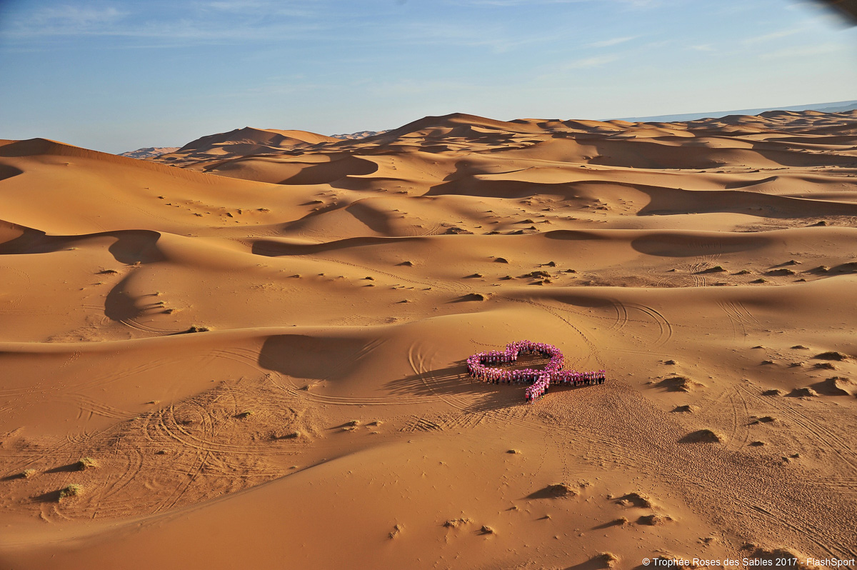 photo symbolique dans le desert contre le cancer du sein