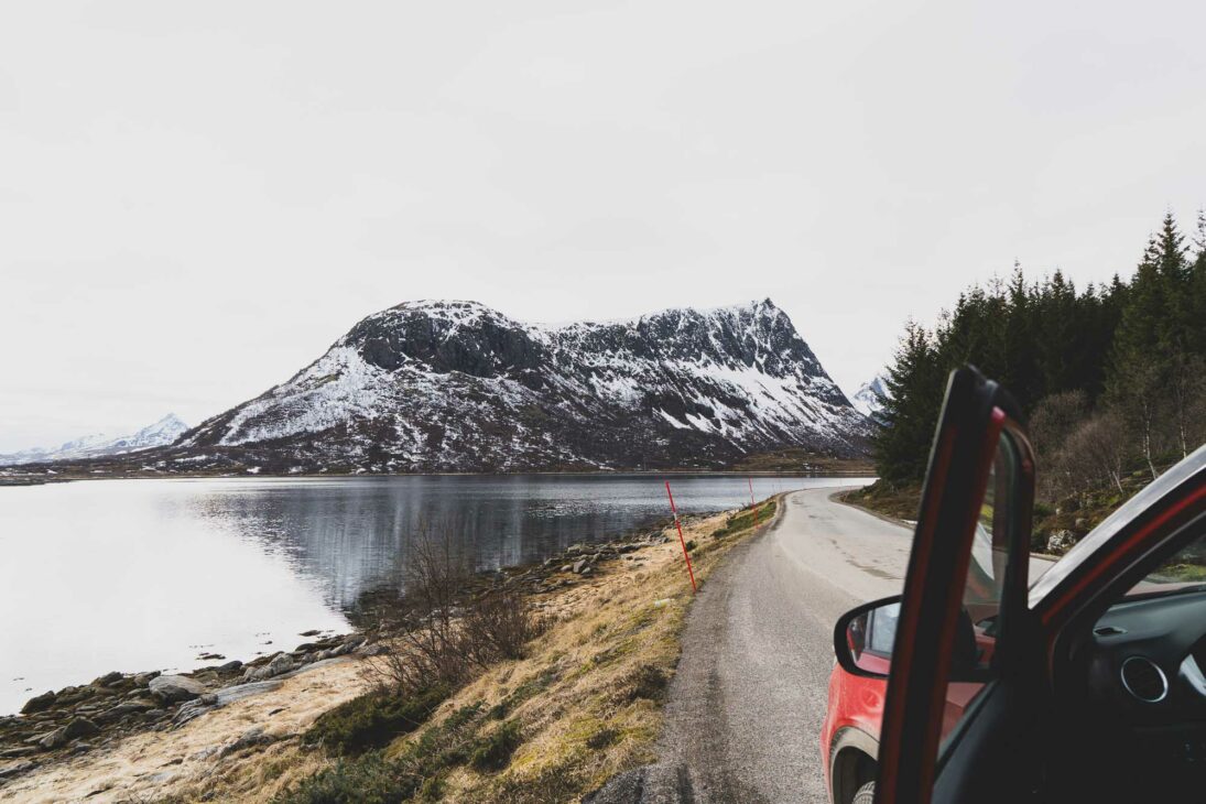 sur la route vers les Lofoten au mois de mars