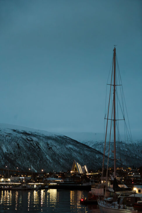 port de Tromso la nuit