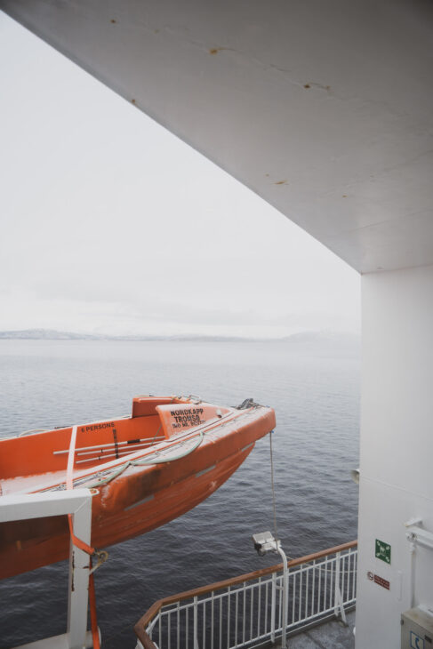 canot de sauvetage sur l'Hurtigruten