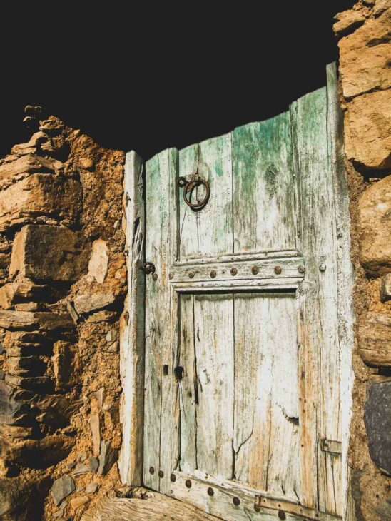 porte verte ancienne marocaine