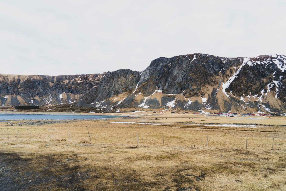 plage d'Unstad en hiver